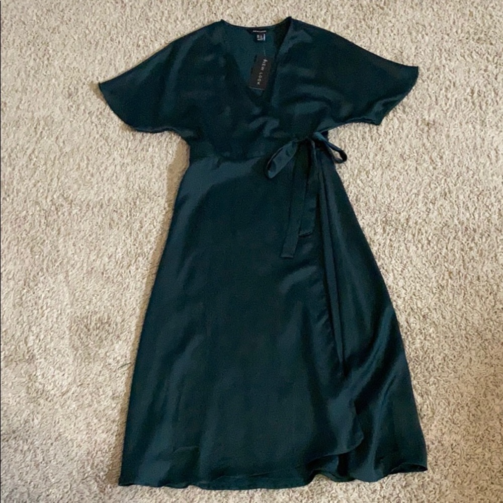 Emerald green wrap dress